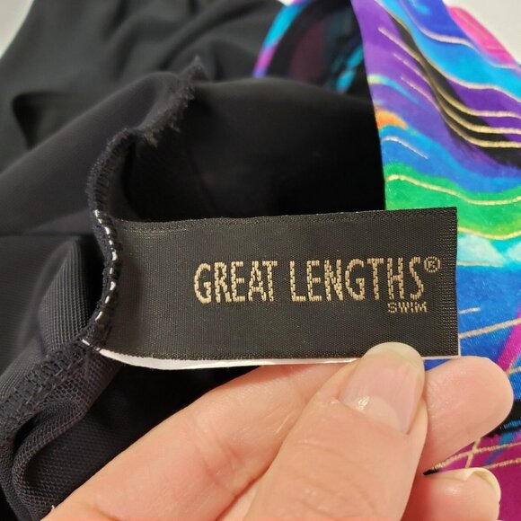 Great Lengths Womens One Piece Swimsuit Size 20 Black 90S Style Beachy Vacation - Picture 3 of 11